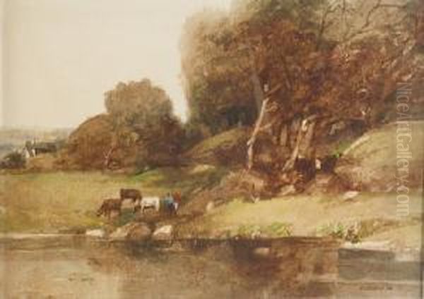 Inchmahorne Priory, Island Inchmahorne, Lake Meredith Oil Painting by William Sellon