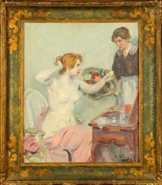 Femme A Sa Toilette Oil Painting by Eugene Benjamin Selmy