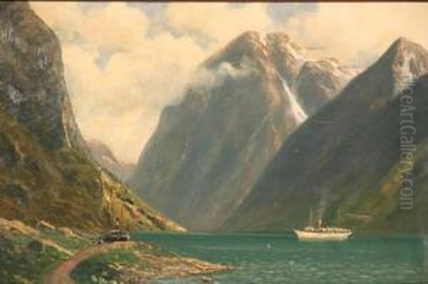 Norwegian Seascape Oil Painting by Conrad Selmyhr