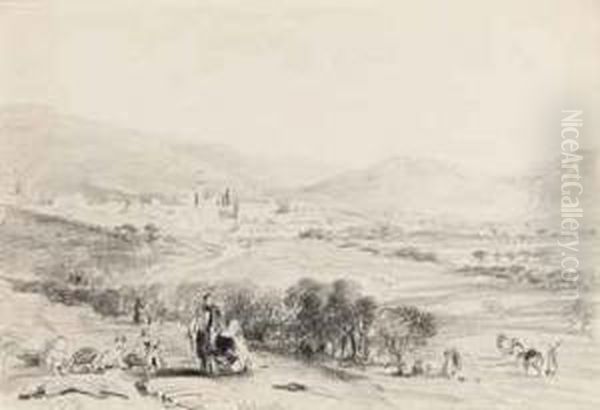 View Of Nazareth, The Holy Land Oil Painting by Henry Courtney Selous