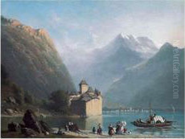 Chateau Chillon Oil Painting by Anthon Adrianus Sem