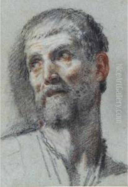 Head Of A Man, Turned To The Left Oil Painting by Fra Semplice Da Verona