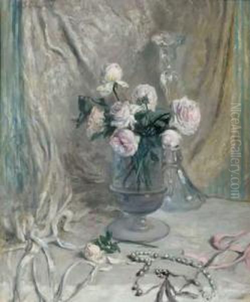 Roses Dans Un Vase Oil Painting by Charles Senard