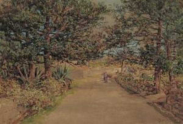 Along The Road, Bermuda Oil Painting by Prosper Louis Senat