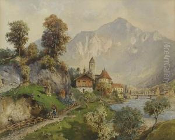 Blick Auf Fussen Oil Painting by Th. Sendtner