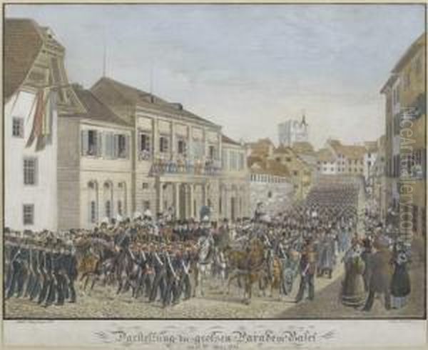 Darstellung Der Grossen Parade In Basel Oil Painting by Jakob Senn