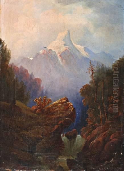 Berglandschap Oil Painting by Sentz