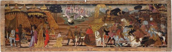 The Battle Of Issus And The Family Of Darius Before Alexander Oil Painting by Giovanni di ser Giovanni Guidi (see Scheggia)