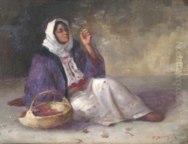 Gipsy Woman Oil Painting by Dimitrie Serafim