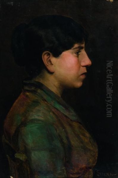 Ritratto Di Giovane Donna Oil Painting by Luigi Serena