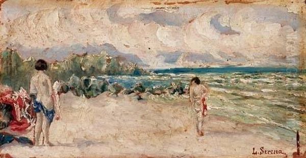 Sulla Spiaggia Oil Painting by Luigi Serena