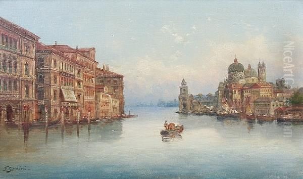 View Of Venice With The Doge's Palace Oil Painting by F. Serini