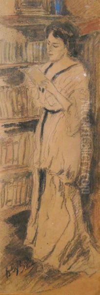 Femme Au Livre Oil Painting by Valentin Aleksandrovich Serov