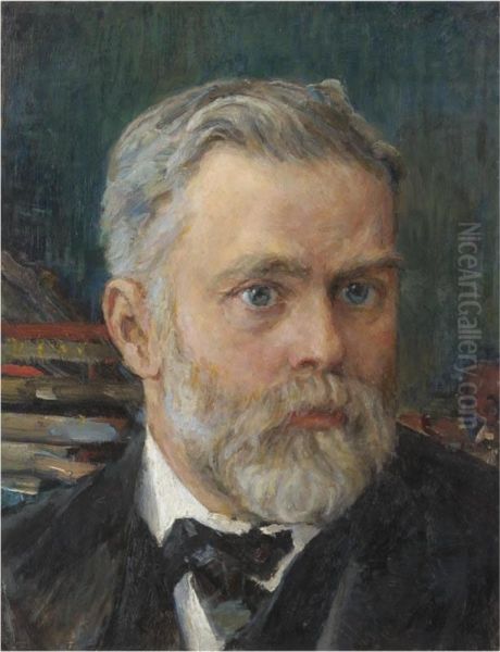 Portrait Of Emmanuel Nobel Oil Painting by Valentin Aleksandrovich Serov