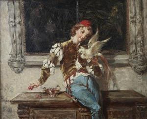 The Falconer Oil Painting by Jose Serra Y Porson