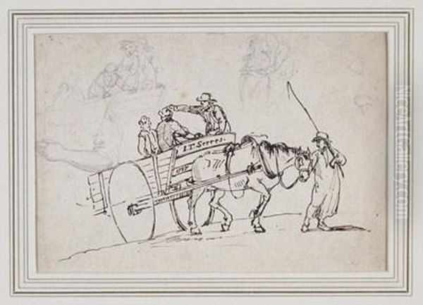 Rustics With A Horse And Cart Oil Painting by John Thomas Serres