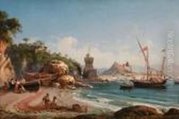 Marina Della Costiera Oil Painting by Giovanni Serritelli