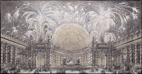 A Set Design For The Paris Opera Oil Painting by Giovanni Niccolo Servandoni