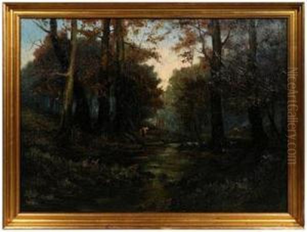 Woodland Gatherer Oil Painting by John A. Servas