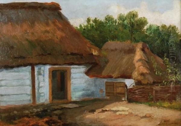 Wiejska Zagroda Oil Painting by Adam Setkowicz