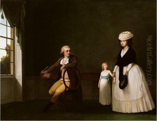 Portrait Of The Dibdin Family Oil Painting by John Thomas Seton