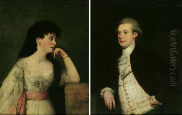 Portrait Of Joseph Champion; And Of Anne, His Wife Oil Painting by John Thomas Seton