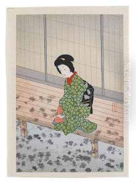 Showa Period Oil Painting by Komura Settai