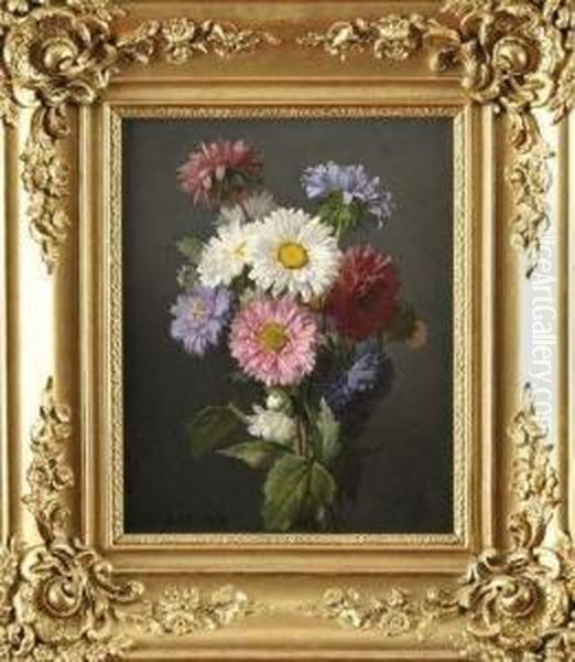 Bouquet De Reines Marguerites Oil Painting by Jules Sette