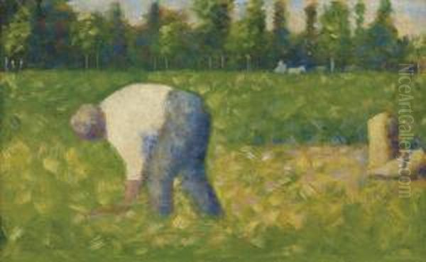 Paysan Travaillant Oil Painting by Georges Seurat