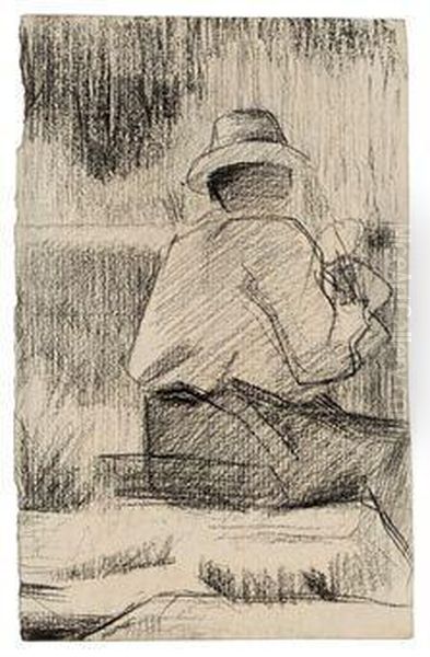 Buste D'homme Oil Painting by Georges Seurat