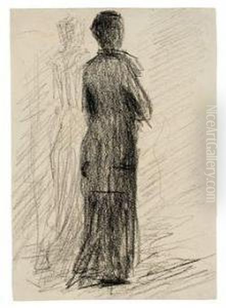 Femme S'eloignant Oil Painting by Georges Seurat