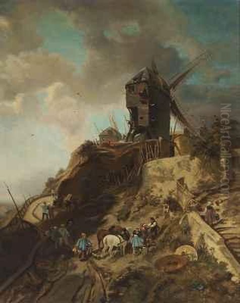 Prospect Und Karte Von London Oil Painting by Georg Matthaus Seutter