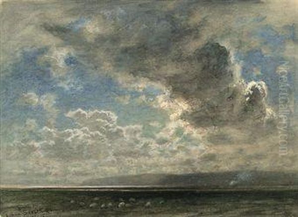 Clouds Over Morecambe Bay, Lancashire Oil Painting by Arthur Severn