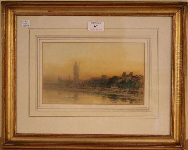 Westminster After Sunset Oil Painting by Arthur Severn