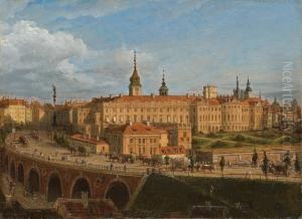 Royal Castle In Warsaw Oil Painting by Jan Seydlitz