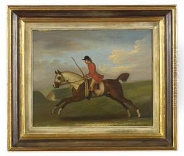 A Bay Racehorse With Jockey Up By The Gap At Newmarket Oil Painting by James Seymour