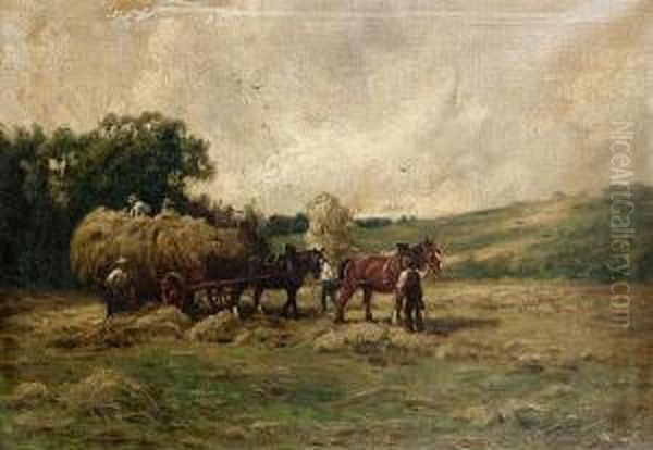 Harvesting Scenes, A Pair Oil Painting by Tom Seymour