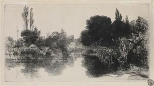 Shere Mill Pond, 
No 2 Oil Painting by Sir Francis Seymour Haden