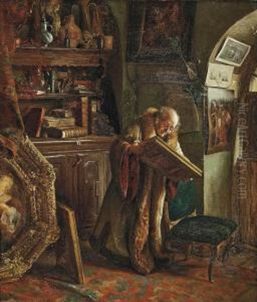 The Connoisseur Oil Painting by Carl Maria Seyppel