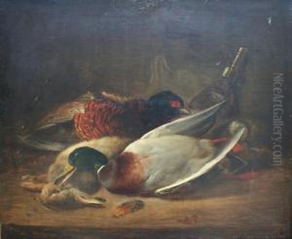 A Sportsman's Larder Oil Painting by George Shalders