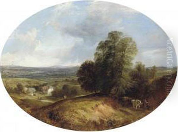 A View Near Guilford, Surrey Oil Painting by George Shalders