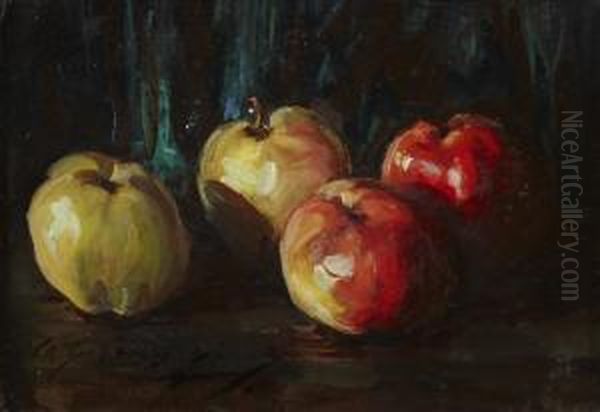 A Still Life Of Apples Oil Painting by William Somerville Shanks