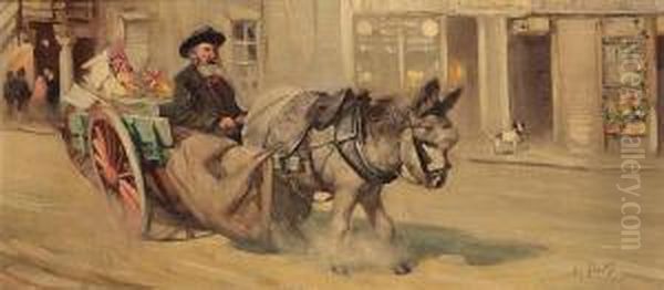 The Donkey Cart Oil Painting by William Somerville Shanks