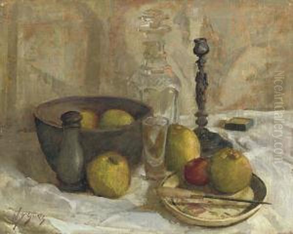 Still Life With Fruit And A Decanter by William Somerville Shanks