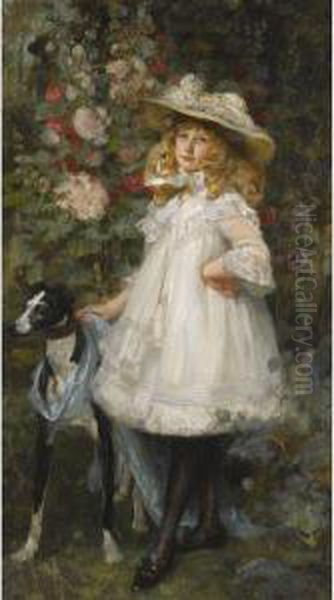 Portrait Of A Girl Oil Painting by James Jebusa Shannon