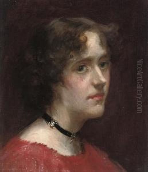 Portrait Of Kitty Shannon Oil Painting by James Jebusa Shannon