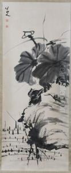 Lotus Oil Painting by Bada Shanren