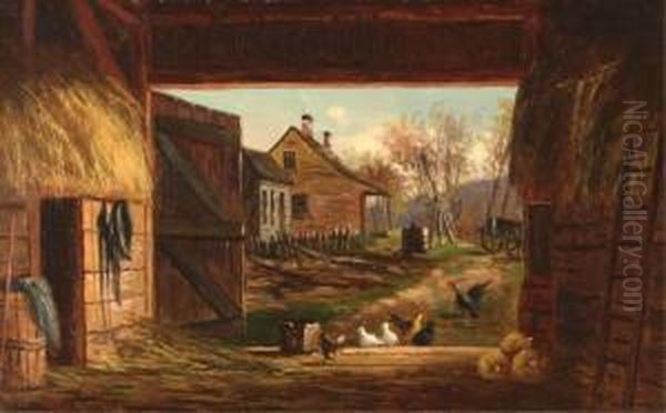 Old Barn At Bartlett, 
New Hampshire Oil Painting by Frank Henry Shapleigh