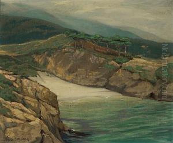 Peaceful Cove, California Coast Oil Painting by Louis Hovey Sharp