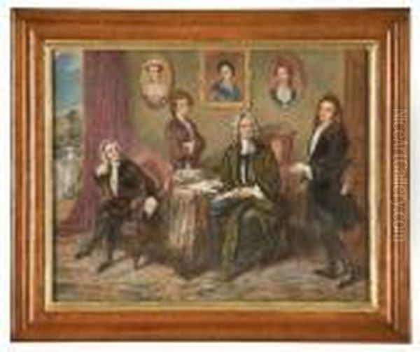 Jonathan Swift With Pope And Other Friends. Oil Painting by Eliza Sharpe